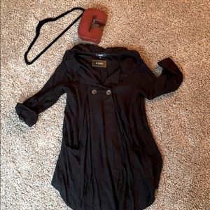 S Line Black sheer tunic